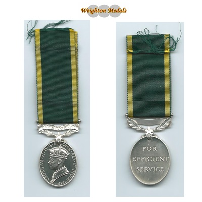 Efficiency Medal – Territorial - Sjt. T N Rowe